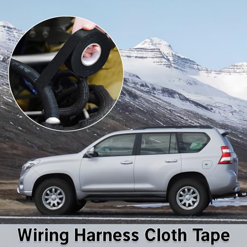 Image of Wire Harness Tape for Electrical Automotive Engine Harness Wrap Protection Noise Damping Cables Fixed 0.59 Inch x 82 FT