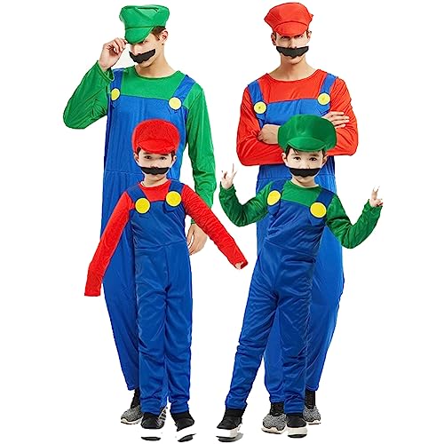 Visvic Super Brothers Costume Halloween Outfit Cosplay Fancy Dress Classic Unisex Mens Women Adult Kids Teens #TOP5