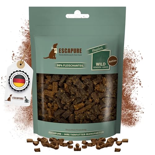 ESCAPURE Softies - Hunde Leckerli aus Wildfleisch in Premium Qualität (6x150g) - 98% Muskelfleisch - Softer Protein Trainingssnacks ohne künstliche Zusatzstoffe & Getreide