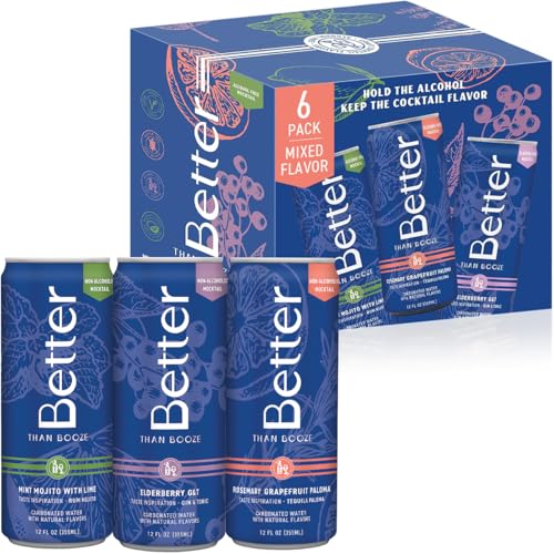 Better Than Booze Mocktails Non-Alcoholic Drinks | Alcohol Alternative Beverages, Ritual Zero Proof | Enjoy Your Drink Moment with Our Alcohol Free Drinks | Non Alcoholic Mocktail 3 Varieties, 6 Pack