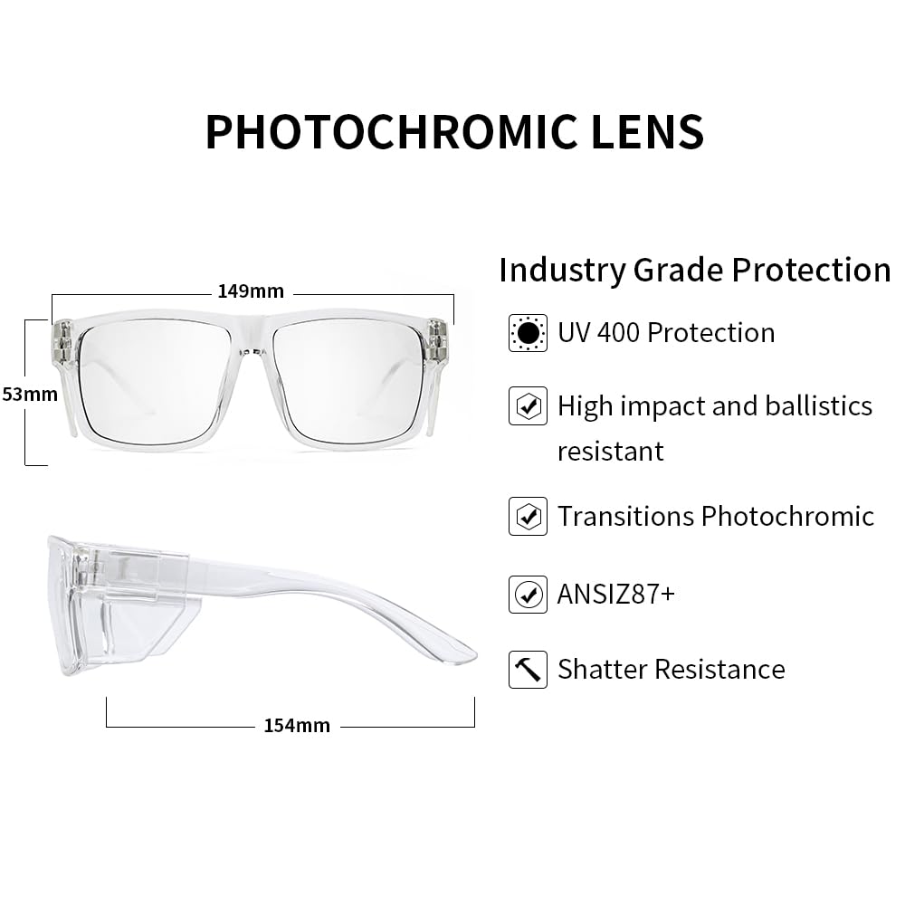Gafas de sol de seguridad polarizadas resistentes a los impactos, protección UV400, lentes antirreflejos