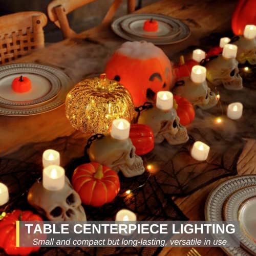 Homemory 12-Pack Ivory White Battery Tea Lights, Long-Lasting Tea Lights Battery Operated, Flameless Flickering Romantic Wedding Candles for Proposal Anniversary Holiday Decor