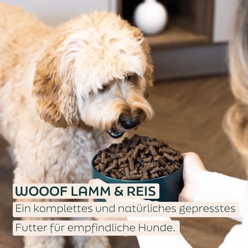 WOOOF Lamm & Reis 36kg kaltgepresstes, getreidefreies und hypoallergenes Hundefutter | Trockenfutter, leicht verdaulich, ohne Weizengluten