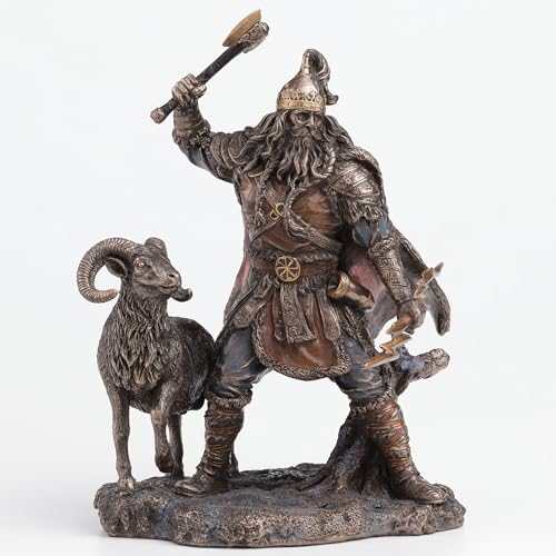 Escultura Perun Dios Eslavo del Trueno Bronce Resina 8.62 in miniatura 2