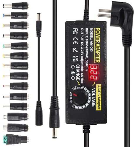 Bloc d'alimentation réglable 3V-24V 6A 144W AC vers DC avec 14 connecteurs