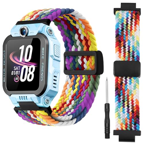 RicGloe Nylon Straps Compatible with Kids Smart Watch Z7/Z6/Z1, Colorful Woven Magnetic Bands, Lightweight Replacement Straps Suitable for Boys and Girls, Nylon