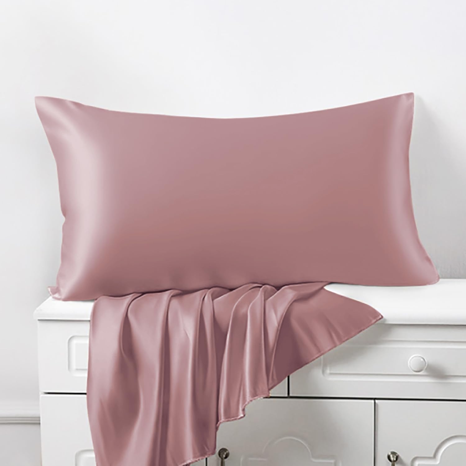 Buy Cloth Fusion Satin Pillow Cover Set of 2 Silk Pillow Cases for