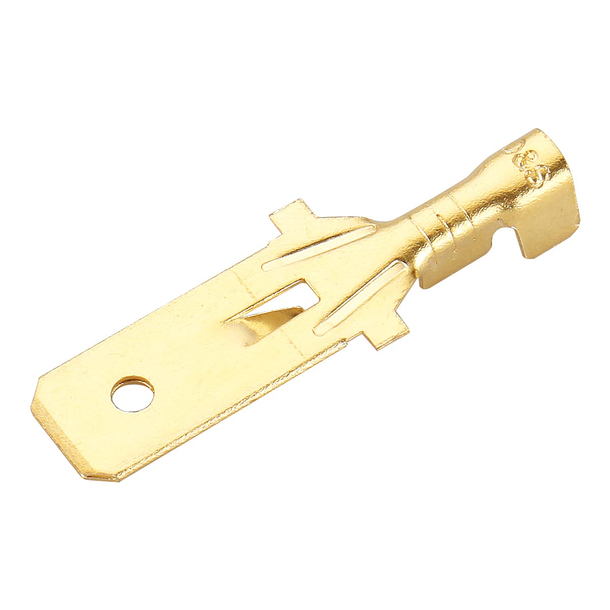 Baomain Male Spade Quick Splice Crimp Terminals 0.3 inch 7.8mm Crimp Connector Non Insulated Pack of 100