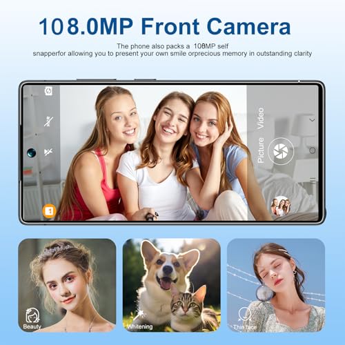 Téléphone portable Android 14 sans contrat avec 256 Go de stockage interne - 4