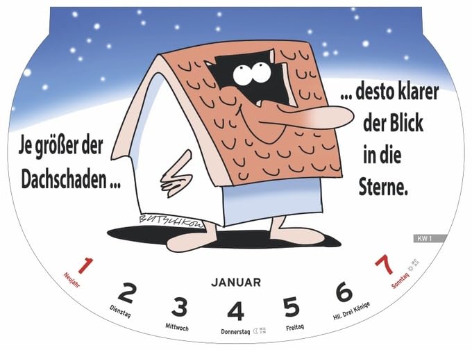 Dumme Sprüche Humorkalender 2024. Lustiger Wandkalender mit 52 witzigen Sprüchen und Cartoons. Humorvoll illustrierter Wochen-Kalender 2024 zum Aufhängen.: Für Gescheite! - Image 3