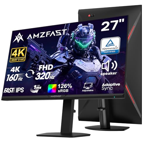 Amzfast 27’‘ 4K Gaming Monitor HDR 400, UHD 160Hz 144Hz