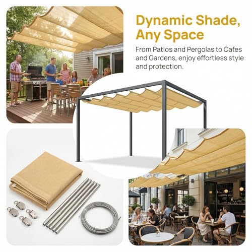 Store d'ombrage ondulé de rechange durable pour toit et aménagement - 8