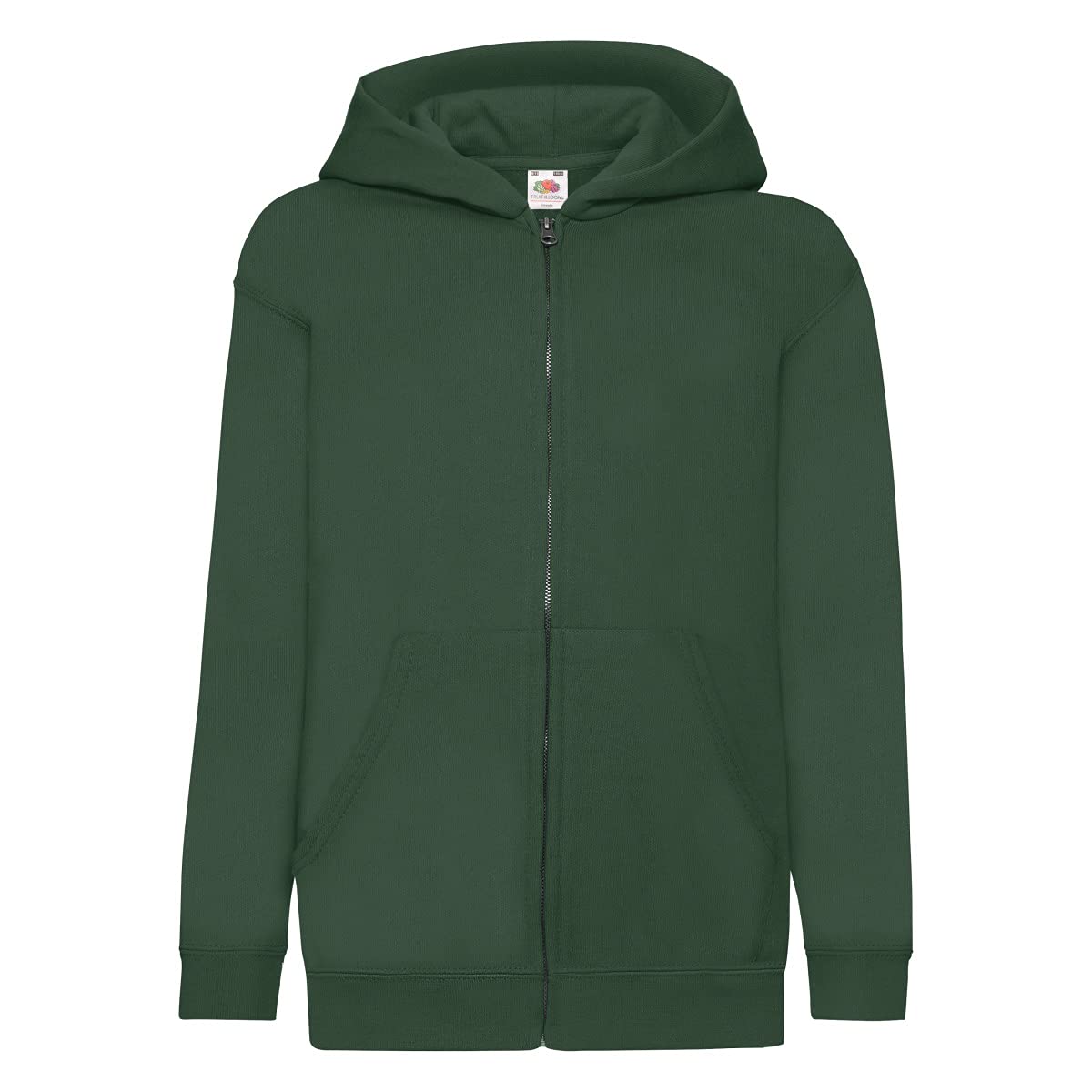 Fruit Of The Loom 62045 Kids Classic Hooded Sweat Jacket - Bottle Green - 14-15 Years