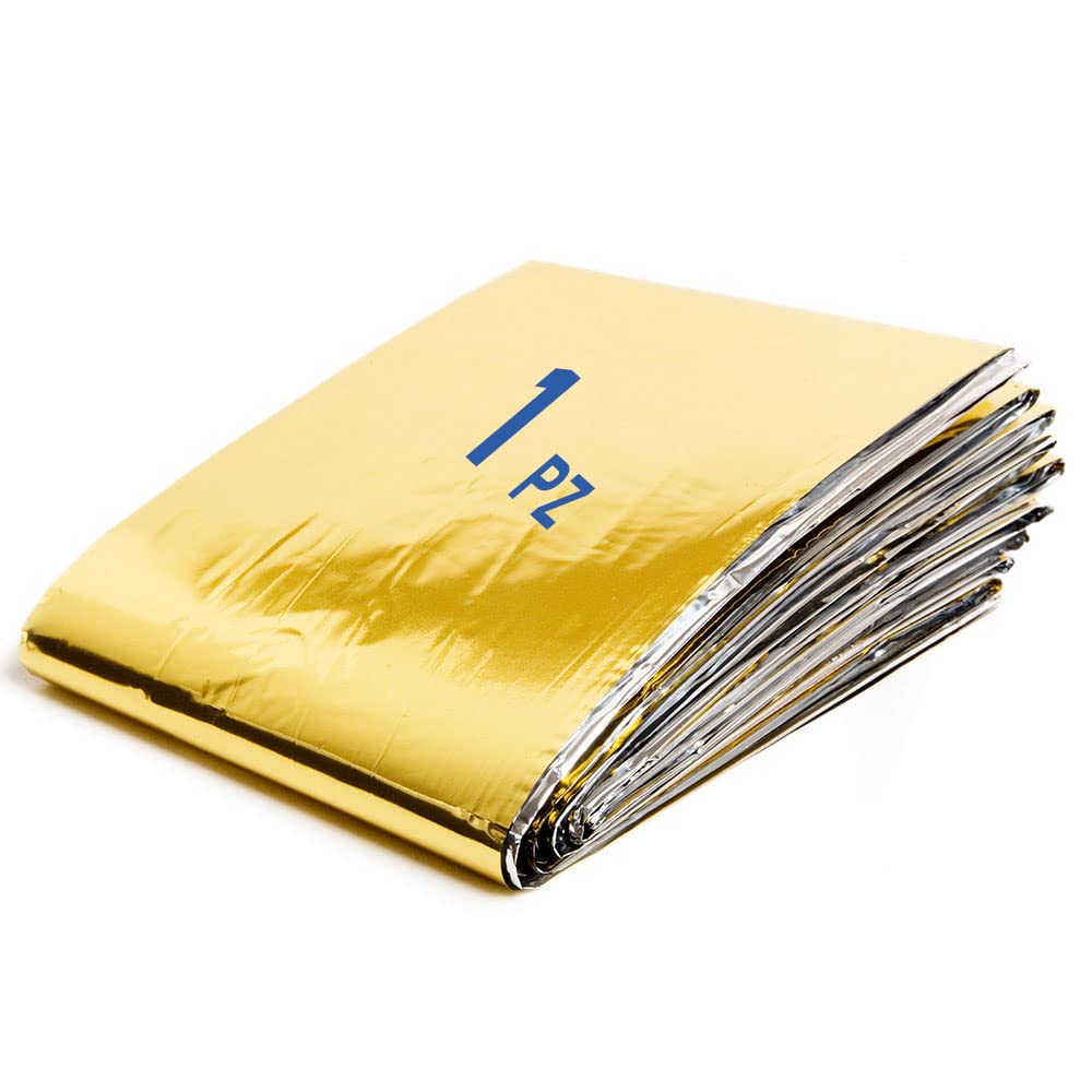 Couverture De Survie Thermique 160x210 Cm – PET + Aluminium, Imperméable, Déchirure Résistante, Compacte, Pour Camping, Randonnée, Urgence