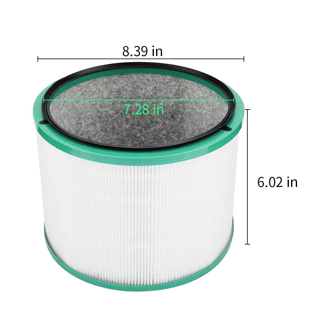 WuYan Filtro de repuesto para purificador de aire para Dyson Pure Hot + Cool Link HP00 HP01 HP02 HP03 DP01, filtro HEPA de repuesto con filtros de carbón activado, filtración de 3 etapas