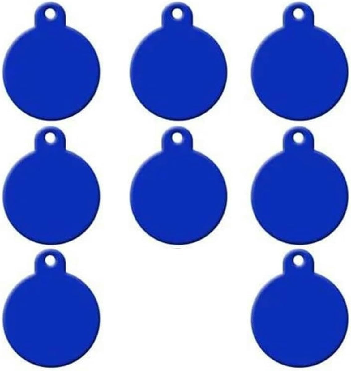 Lot de 100 étiquettes rondes en aluminium pour animaux de compagnie, nom, adresse, numéro de téléphone, gravables, pour animaux de compagnie, personnalisées, vierges, gravées sur mesure, bleu, S, 31