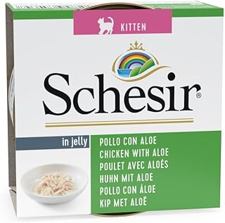 Schesir Kitten Wet Food for Cats from 0 to 1 Year (Chicken with Aloe in Jelly, 14 x 85 g) product image