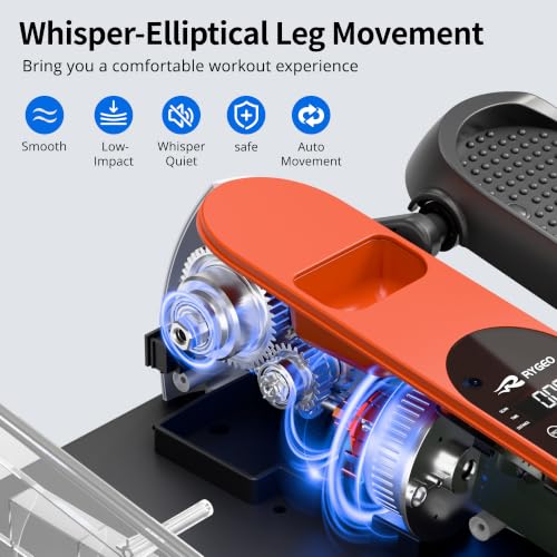 Image of Under Desk Elliptical Machine, Mini Ellipse Leg Exerciser as Seen on TV, Portable Quiet Electric Seated Pedal Exerciser While Sitting for Seniors, 12 Speeds, Manual & Auto Mode for Home & Office