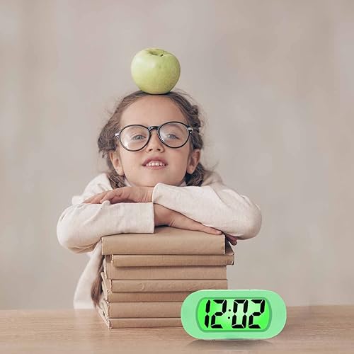 Miniatura 7 de Plumeet Funda protectora de silicona de fácil ajuste, pantalla LCD silenciosa, reloj despertador para mesita de noche con función de luz de