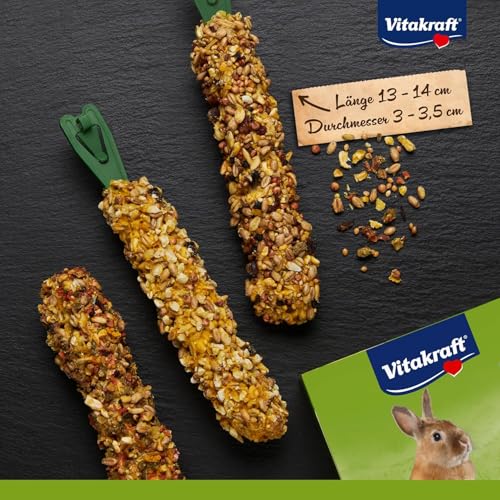 Vitakraft Kräcker Mix, Nagersnack, für Zwergkaninchen, mit Gemüse und Rote Beete, mit Traube und Nuss, mit Waldbeere und Holunderbeere, ohne Zusatz von Zucker und Getreide (10x 168g)