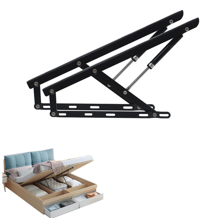 2 mecanismos de elevación de cama neumática, soporte de amortiguador de gas para caja de almacenamiento, kit de elevación hidráulica de cama, resorte de gas de elevación plegable, solución optimizada