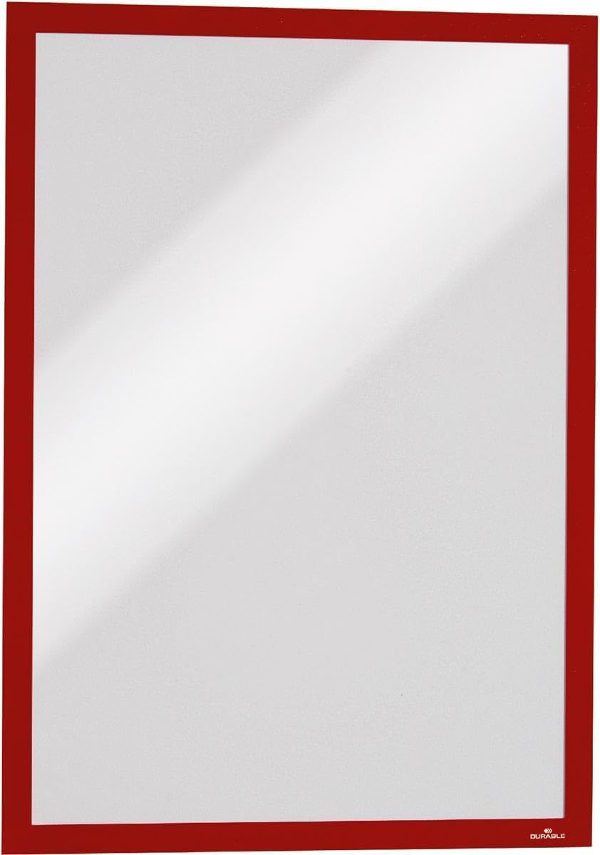 Durable Red Duraframe Magnetic Document Signage Frame For Metal | 5 Pack | A3