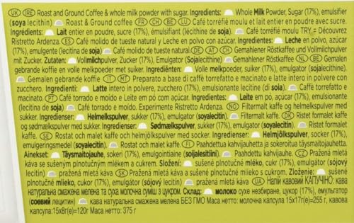 Image of Nescafe Dolce Gusto Cappuccino Coffee Capsules, Arabica & Robusta Selection, Round & Silky, 6 Cups 120g (Product Of UK) with Free Flavourito Kunafa Pistachio Chocolate Bar, 20g By Decadent Foods