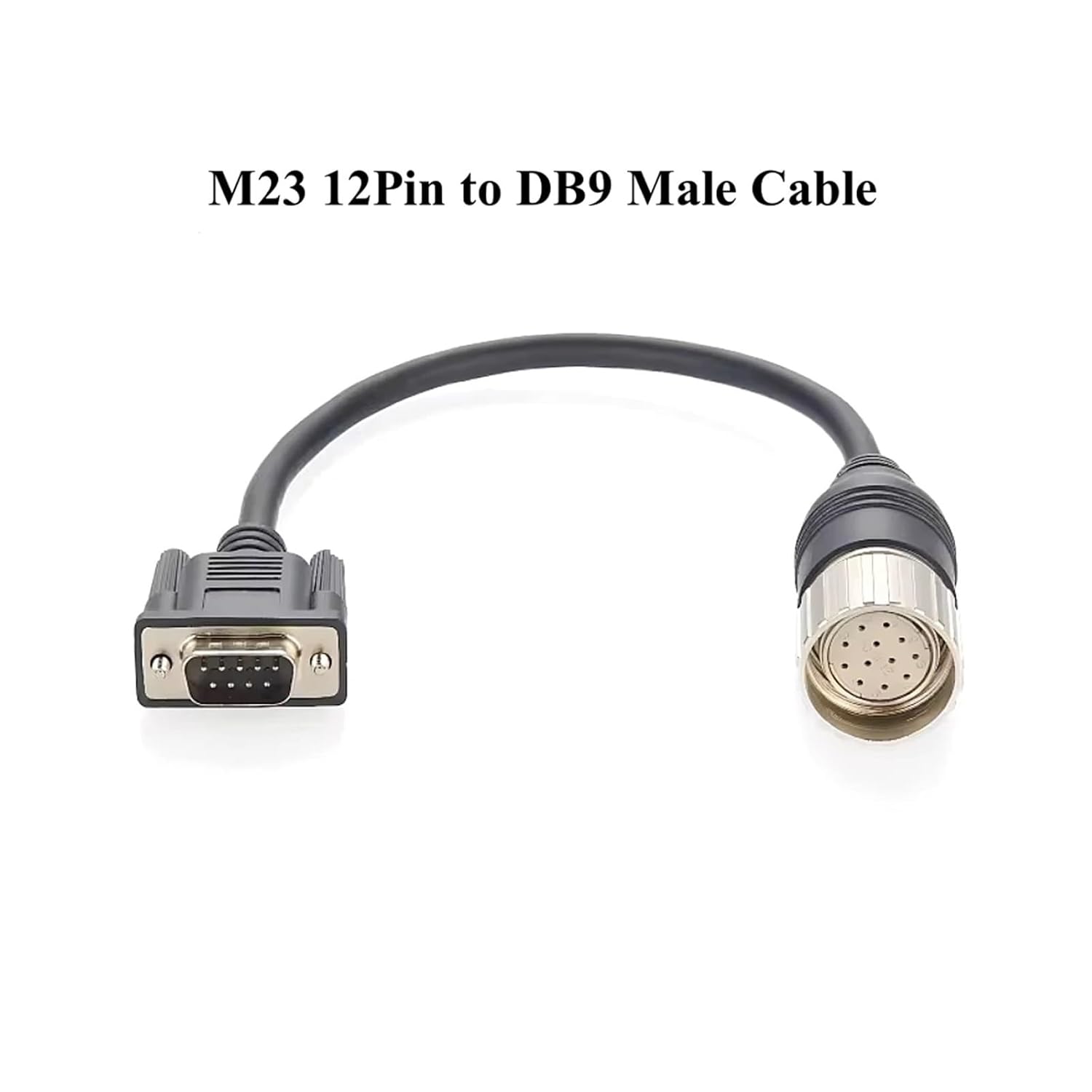 M23 12Pin to DB9 Male Cable M23 Female to 9Pin D Sub DB9/RS232 Actuator Encoder Cable Compatible Baumer