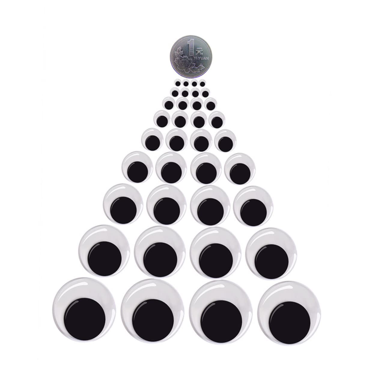 Gogogmee 15mm Moving Eyes Adhesive 100pcs Craft Eyes for Scrapbooking Toy Making