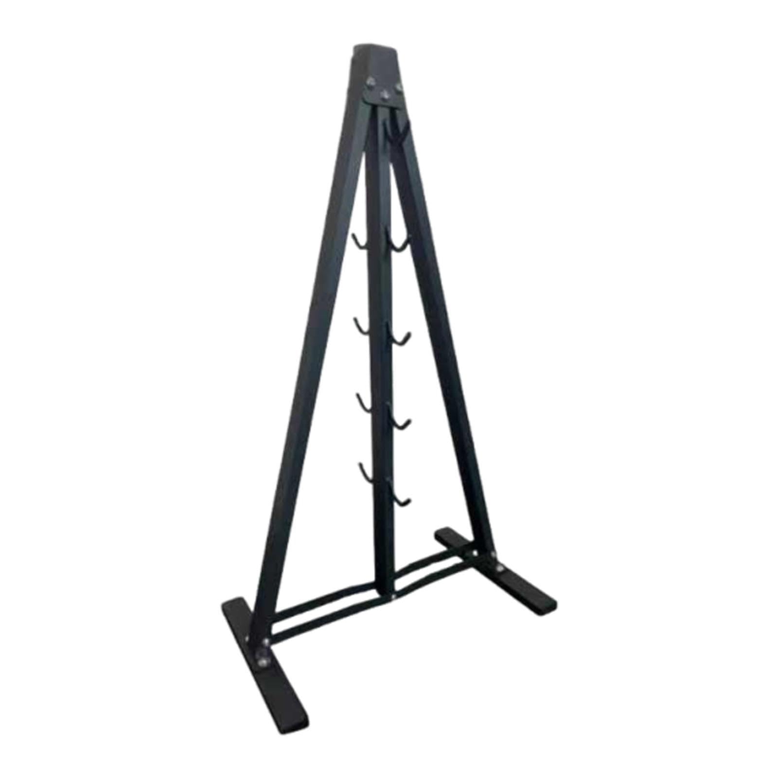 Amagogo Barra de soporte de almacenamiento negro con ganchos, accesorio resistente, portátil, ahorra espacio, de entrenamiento,