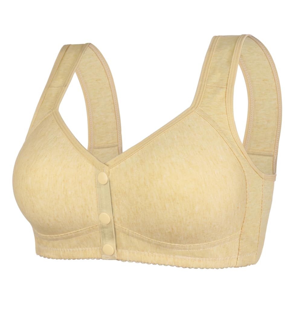 Daisy Bras for Older Women No Underwire Front Closure Comfort Senior Wireless Snap Closing Bra