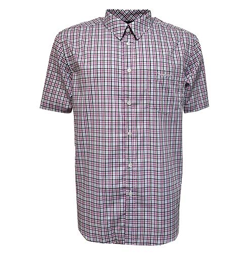 Pierre Cardin Chemise à manches courtes à carreaux avec broderie signature - - XL