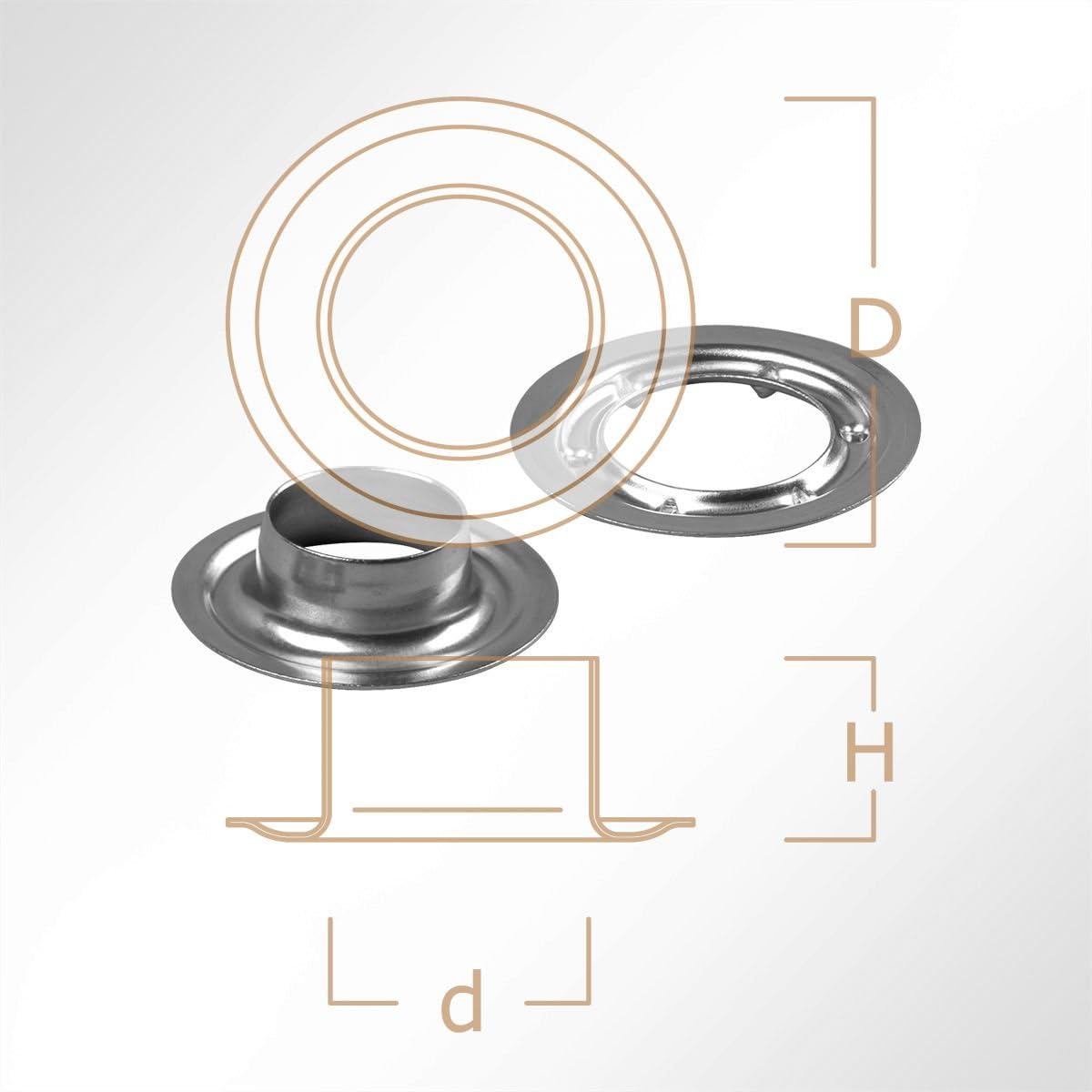 LYSEL 1 Stück Rundöse Nirosta Edelstahl rostfrei für Plane 40mm Ösen