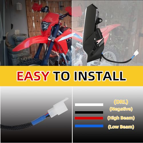 Image of Dirt Bike Headlight,Motorcycle Head Light Universal for CRF450R CRF450L CRF450RX CRF250L CRF250L RALLY CRF300L CRF300L RALLY CRF250R CRF250F Black