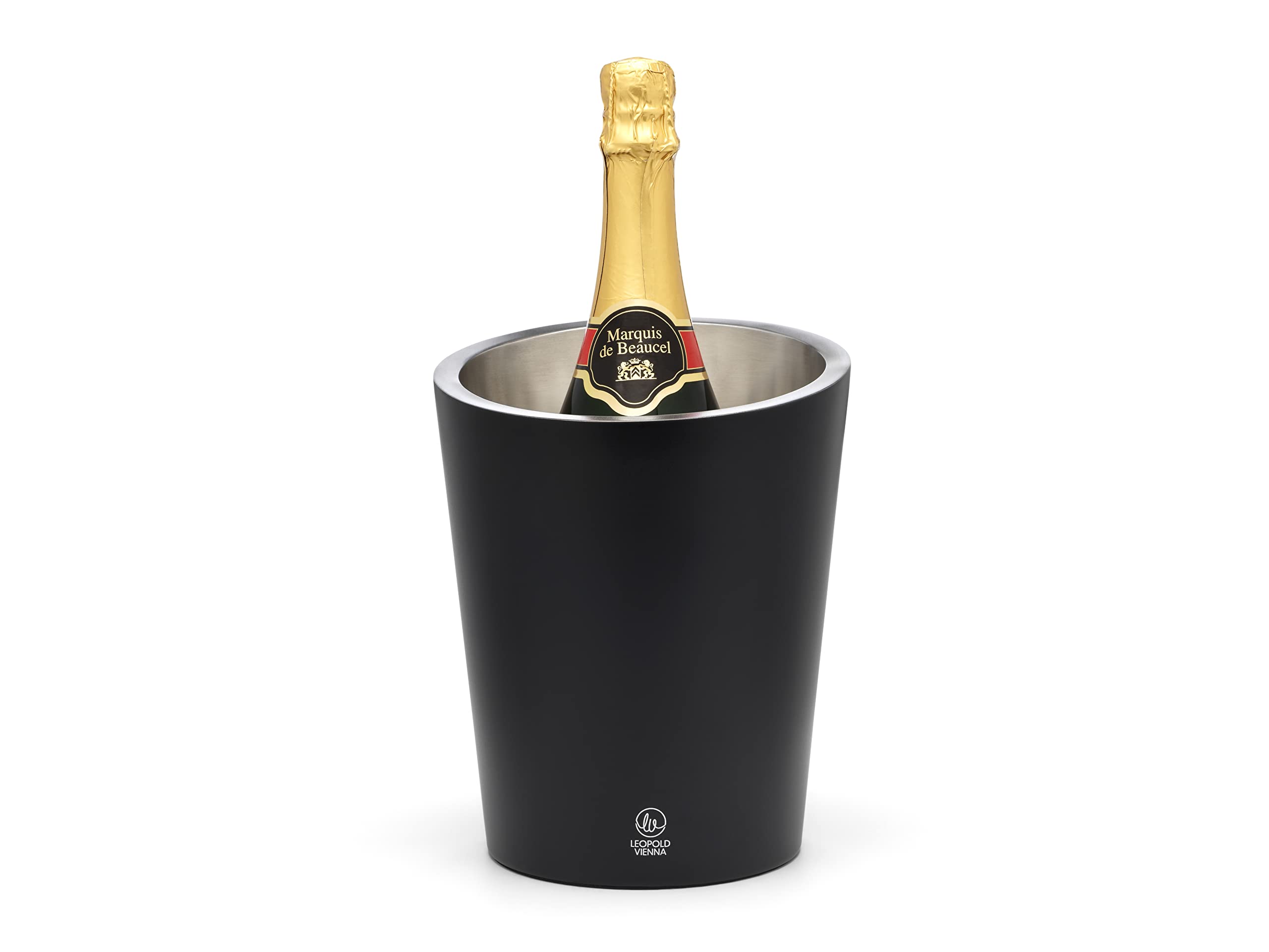 Leopold Vienna Black Champagne Cooler, 304 Stainless Steel, 173X173x220