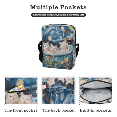 cute messenger bag green crossbody bags for women Shoulder Handbags Adjustable Strap for Outdoor Daily Outdoor Daily- Sweet Selkirk Rex Cats Retro Bathtub2