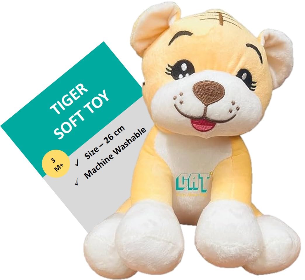 Crazy About Toys Cute Yellow Sitting Tiger Soft Toy for Girls/Kids Yellow Cub | Suitable for Boys, Girls and Kids | Wild Animal | Super-Soft Animal Plush Collection | Safe - 26cms (B0D548GF6B) Amazon Price History, Amazon Price Tracker