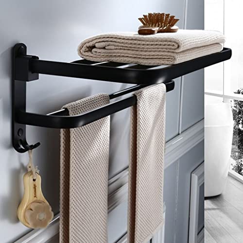 Porte-serviettes mural pliable en aluminium de 40 à 60 cm pour optimiser l'espace douche