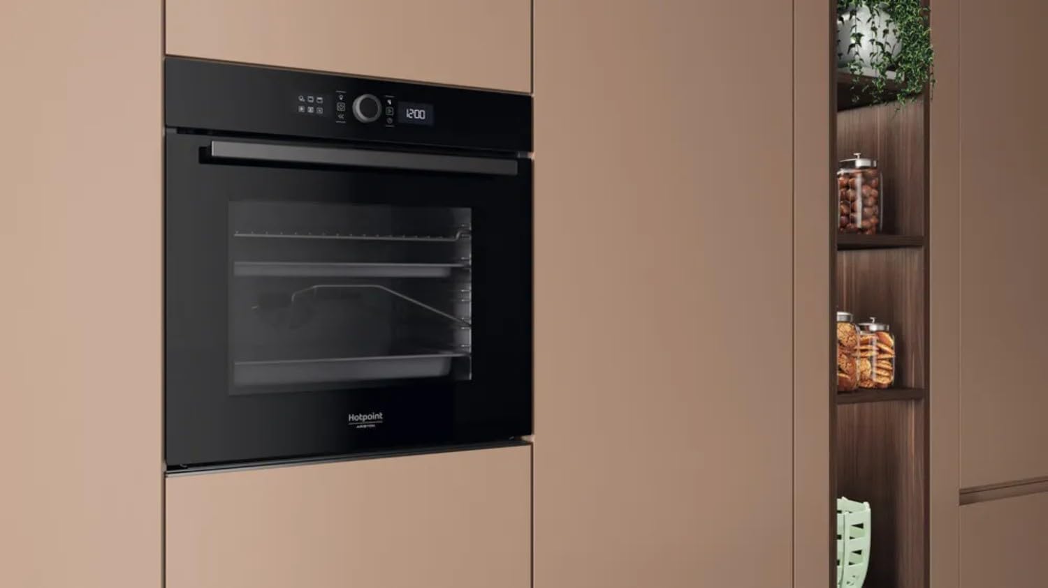 Hotpoint - HA4S80PM0BA Four Encastrable Pyrolyse 73L - 14 Modes de Cuisson, Multifonction - Nettoyage Pyrolytique et Hydrolytique - Classe Énergétique A+ - Noir
