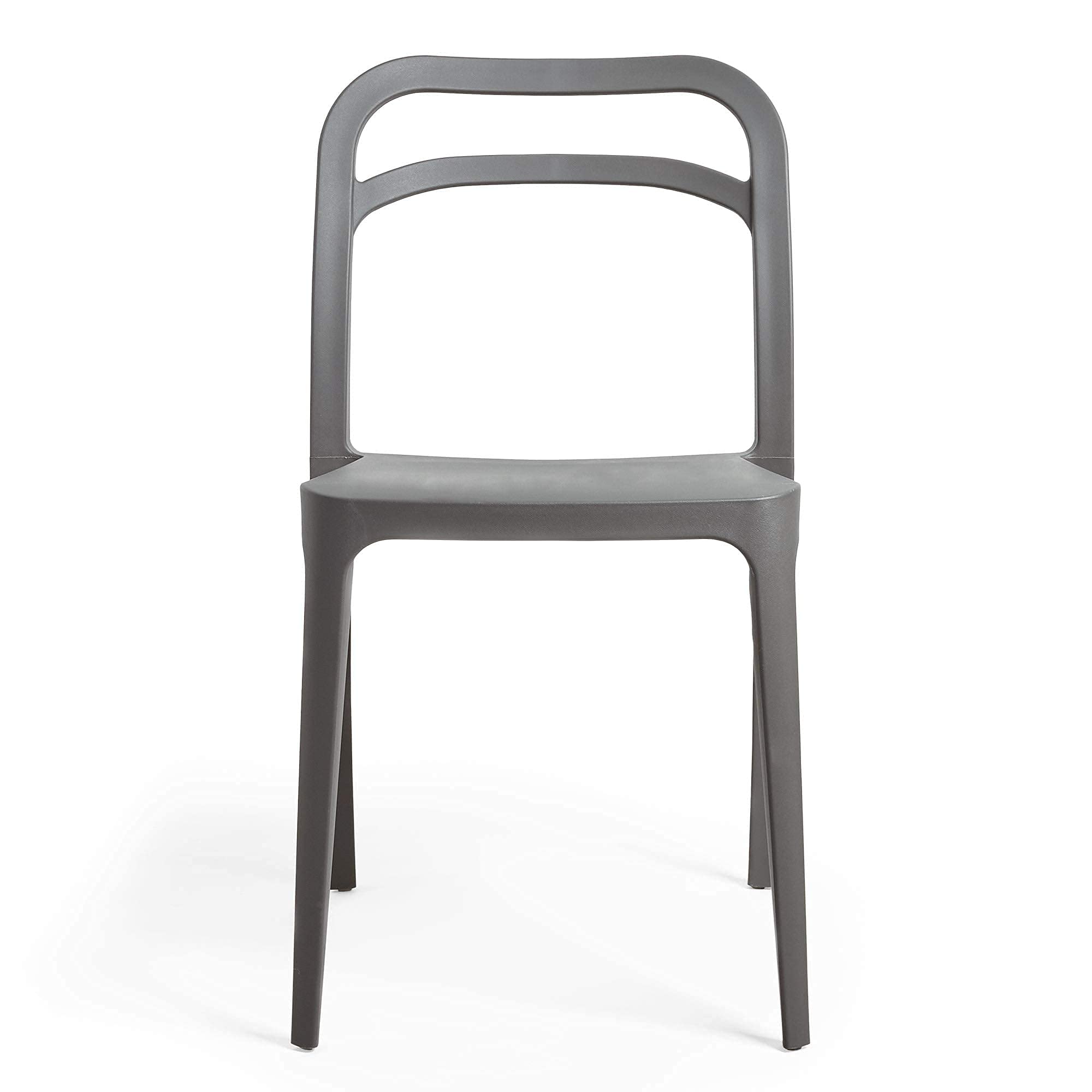 VonHaus Grey Dining Chairs Set of 4 Plastic Indoor or Outdoor Dining