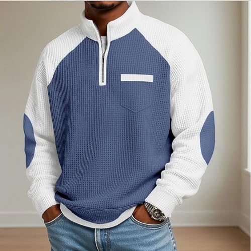 Chemise manches longues texturée homme pour l'automne | Pull sans capuche style décontracté - 2