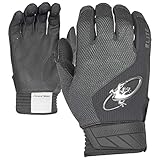Lizard Skins Komodo Elite V2 Adult Baseball Batting Gloves (Graphite, X-Small)