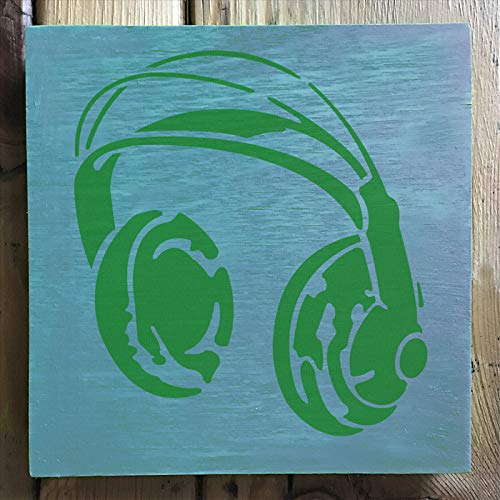 Stencil1 Headphones Stencil Durable Quality Reusable Stencils for Painting - Craft Decor on Walls Fabric & Furniture Recyclable Art Craft - 5.75" x 6" - Image 3