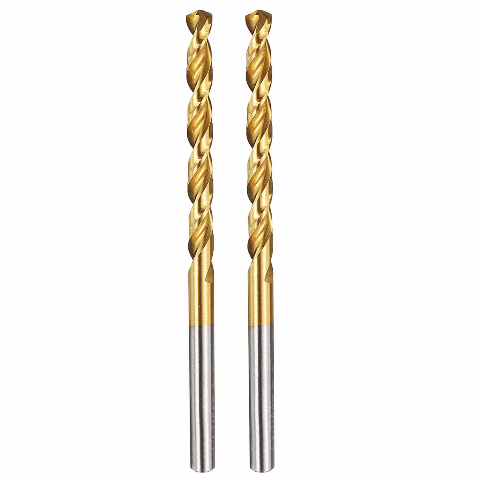 Kozelo 2pcs Drill Bit - [4.3mm Diameter] M42 8% Cobalt HSS Cutting Tool for Machining Hard Metal Stainless Steel Woodworking Handicraft Use, 135° Cutting Angle TiN