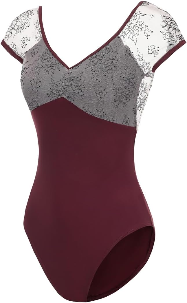 Women's Short Sleeve Leotards for Ballet Dance Costumes
