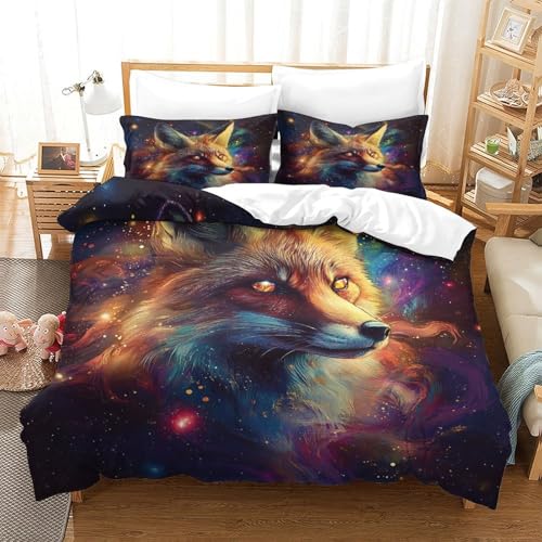 Drap de Couette Spatiale Renard Cosmique pour Lit King Size