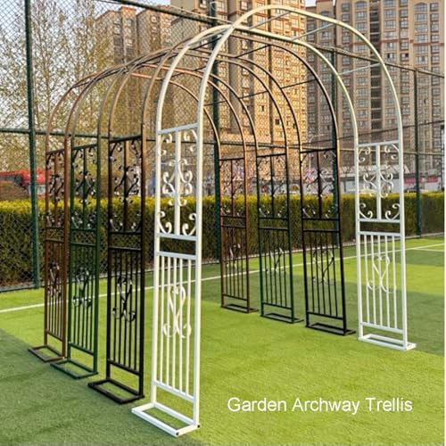 Arco de jardín de metal con enrejado de acero robusto y base de alta estabilidad 7