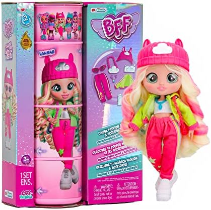 Cry Babies BFF Hannah Fashion Doll with 9+ Surprises Including Outfit and Accessories for Fashion Toy, Girls and Boys Ages 4 and Up, 7.8 Inch Doll, Multicolor