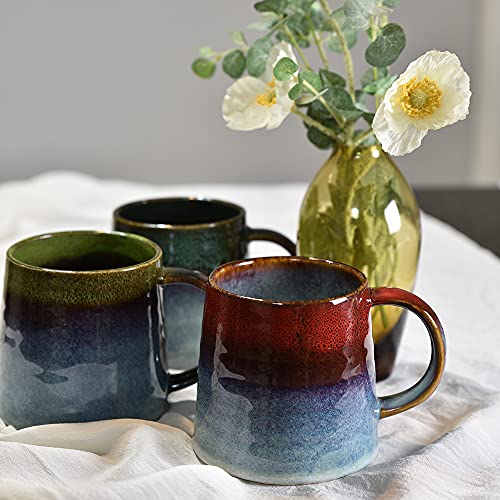 Wewlink Large Ceramic Coffee Mug, Pottery Mug,Tea Cup For Office And Home,Handmade Pottery Coffee Mugs,16.5 Oz,Dishwasher And Microwave Safe,Kiln Altered Glaze Craft(Green) #TOP7