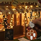 iLAND 1/12 Scale Accessories of Dollhouse Lights, 2pcs Battery Operated Mini Light Strings 5ft with 30 Bulbs for Elf Accessories, Miniature Stores, Dollhouse Christmas Decoration